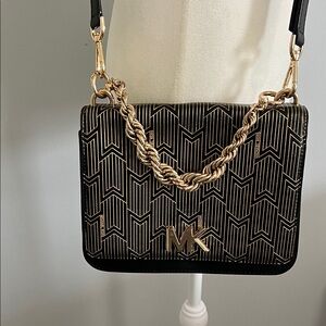 Michael Kors Black with Gold Chain Crossbody Bag